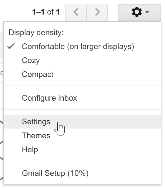 Settings option