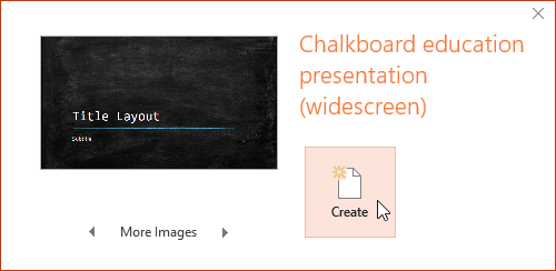 Creating a new presentation with a template - www.office.com/setup