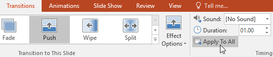 How To Apply Transition To All Slides In Powerpoint