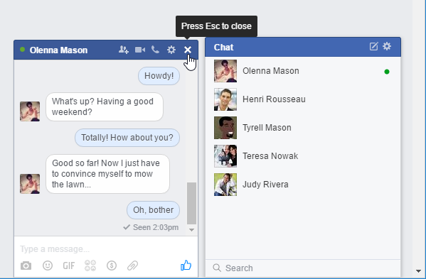 how do i open facebook chat