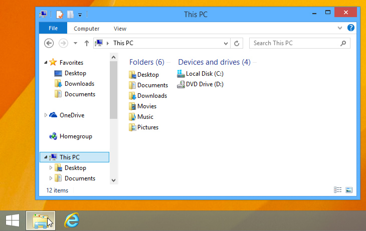 screenshot van Windows 8