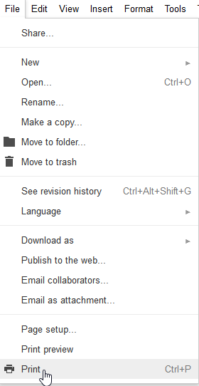 screenshot Google Drive