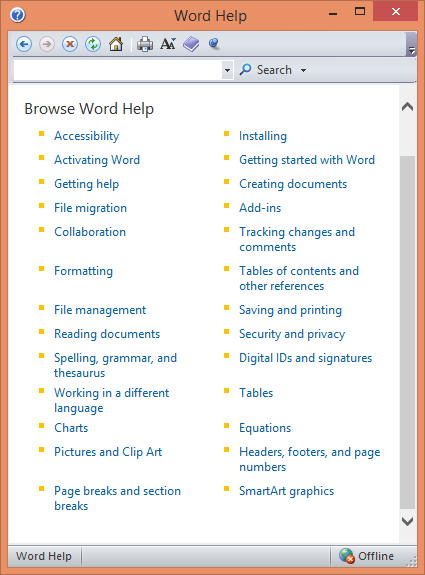 screenshot menu bantuan aplikasi Word