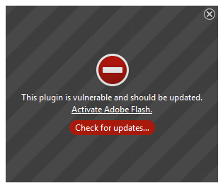 notifikasi eror Adobe Flash Player