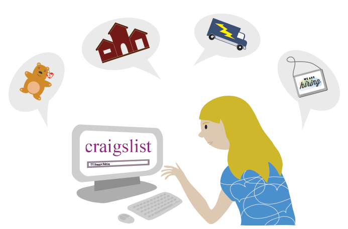 woman using Craigslist.org