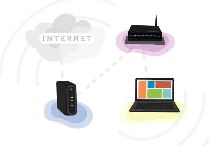 connecting the cables for a wi-fi router