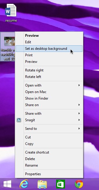 setting the desktop background