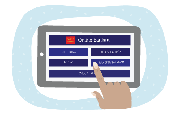 Image of tablet with banking app
