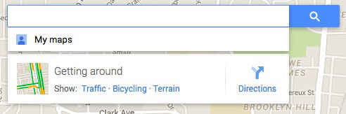 Γραμμή αναζήτησης στους χάρτες Google