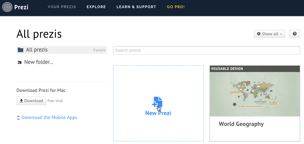 how to print a prezi for free