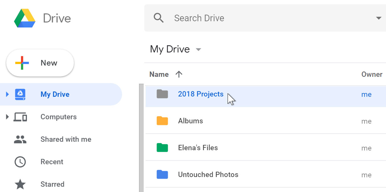 google drive folders not showing up