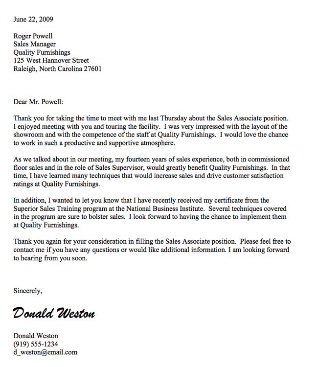 Sample Interview Followup Letter from media.gcflearnfree.org