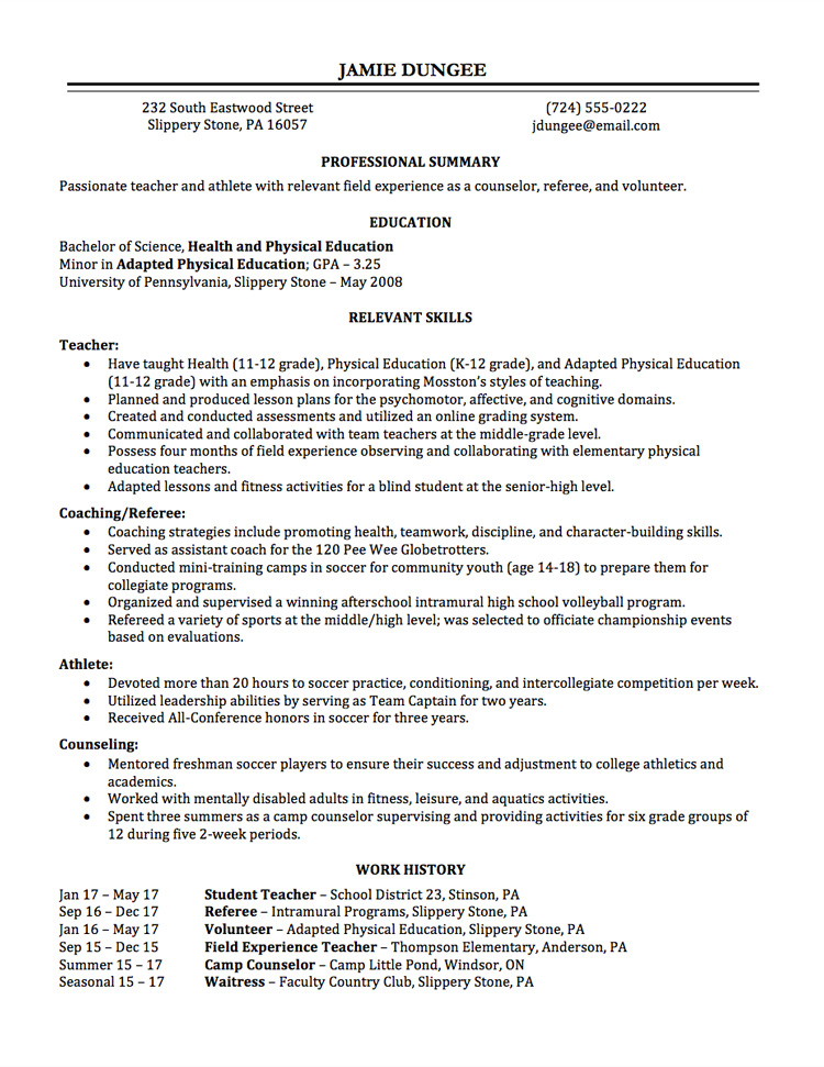 resume-of-work