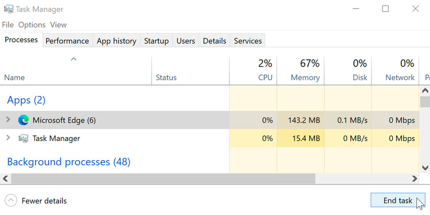 task manager i Vinduer 10