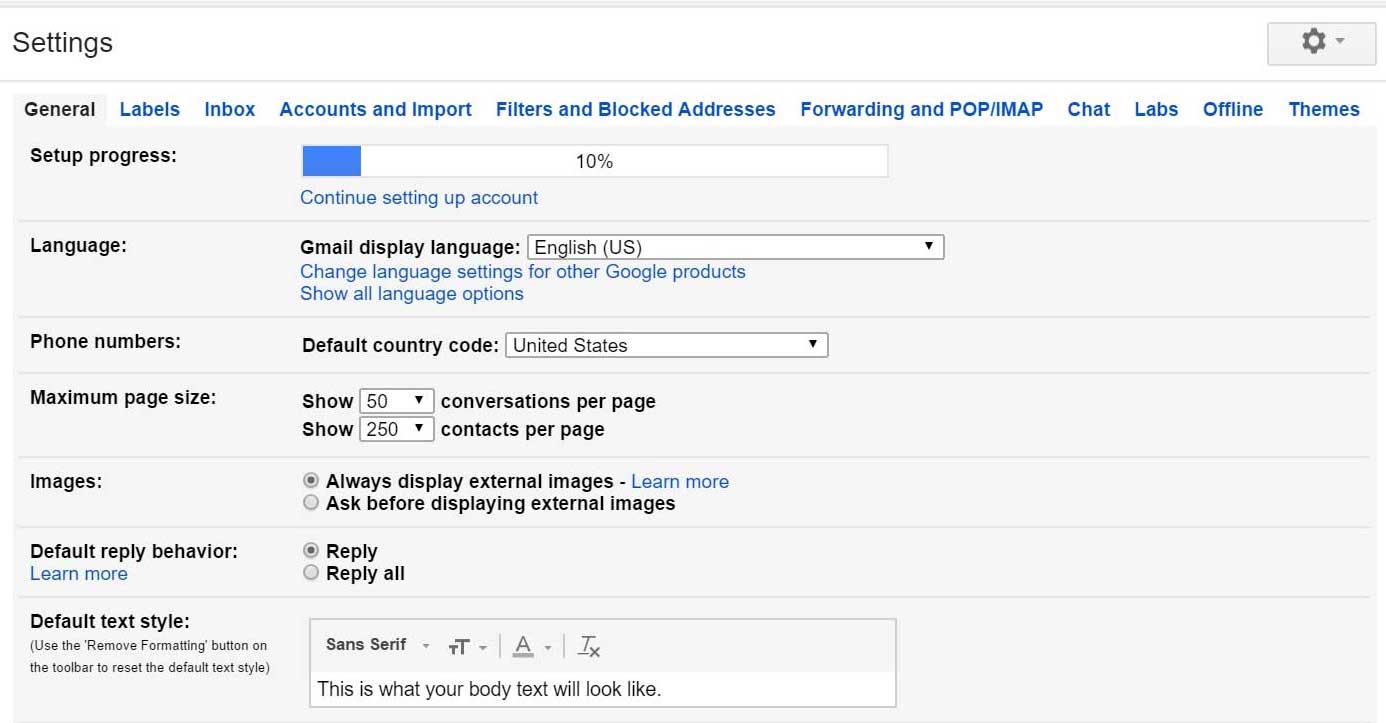 Gmail Setting Up A Gmail Account EU Vietnam Business Network EVBN   Account Settings Category 