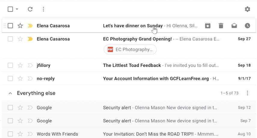 Gmail: Responding to Email