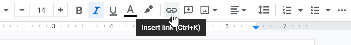 clicking insert link button