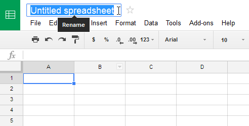 Renaming a new spreadsheet
