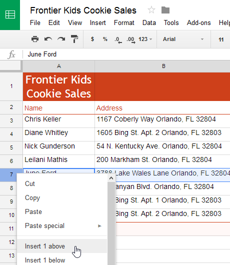 Google Sheets Modifying Columns Rows And Cells