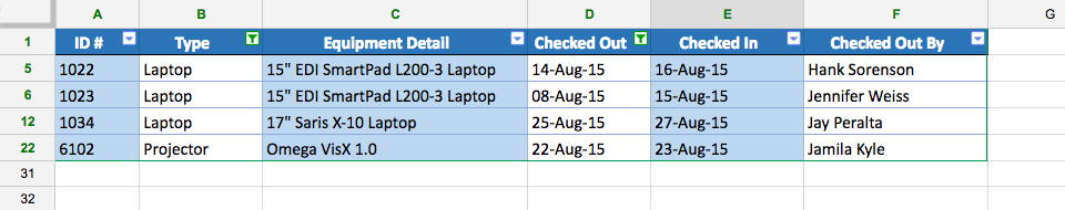 Viewing multiple filters