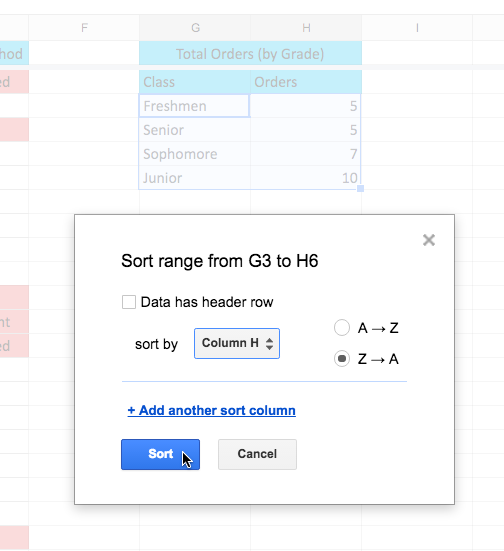 How to alphabetize rows in Google Sheets