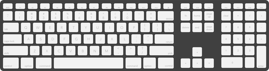 computer keyboard with tab key on right side