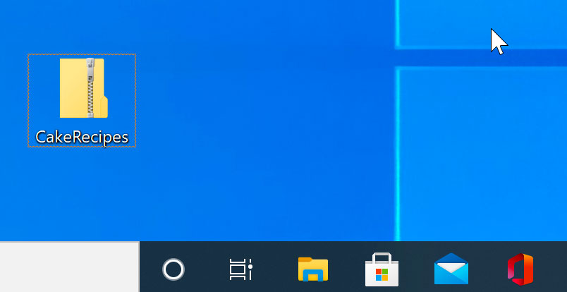 showing a zip file in Windows