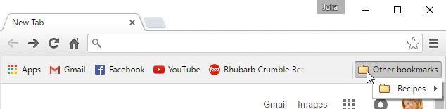 chrome how to create a bookmark folder