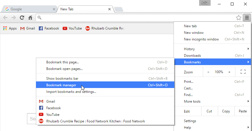 how to create a bookmark on google chrome