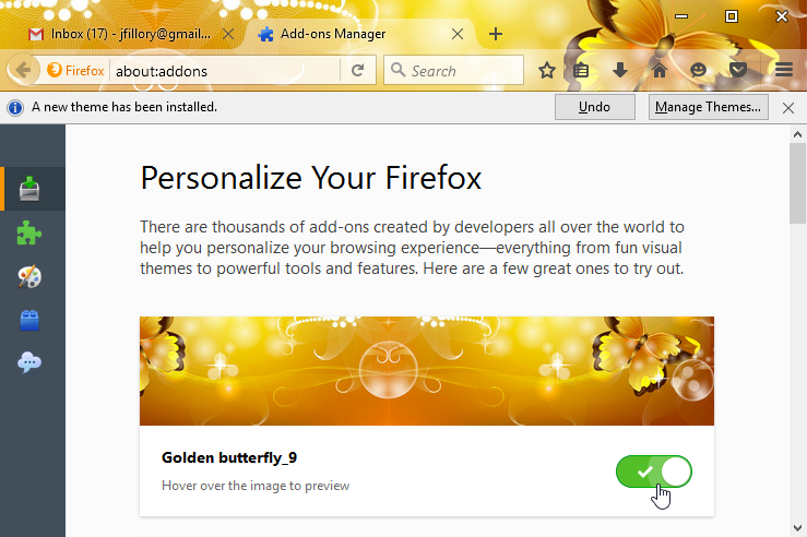 Globex updates custom Gmail theme for Firefox