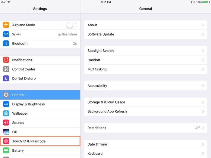 iPad Basics Security and General Settings