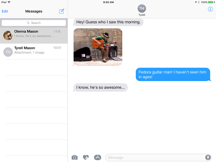 texts on messages app apple