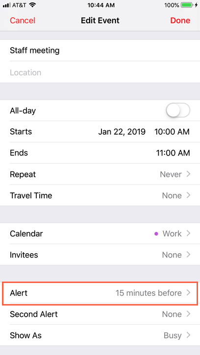 iphone calendar