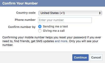 facebook number codes