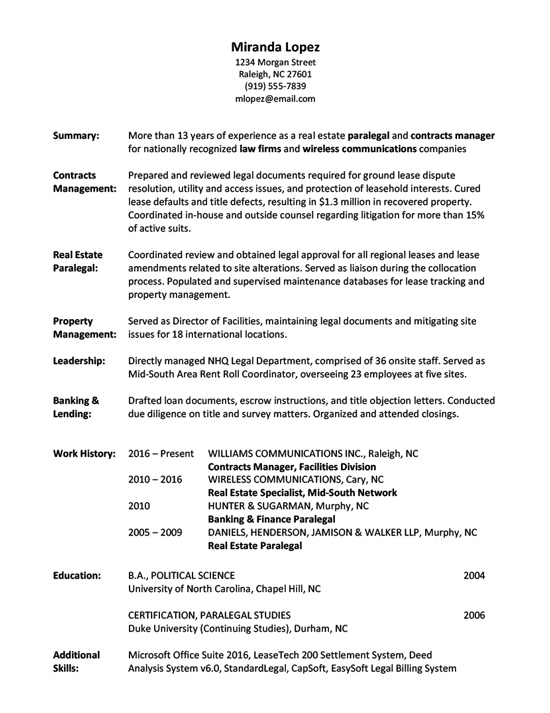 resume writing samples