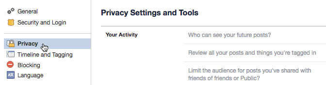 Using Facebook's privacy settings