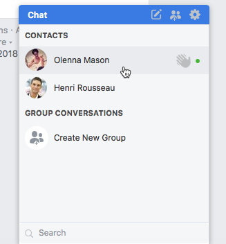 Facebook chat contact list order