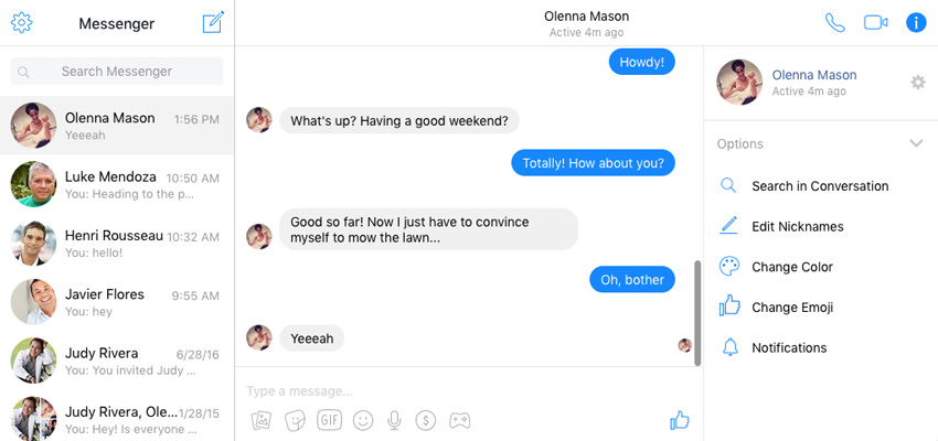 Cant in online facebook chat go What Is