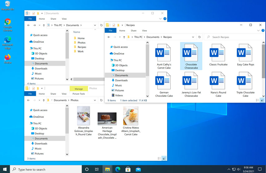 Windows 10 desktop interface