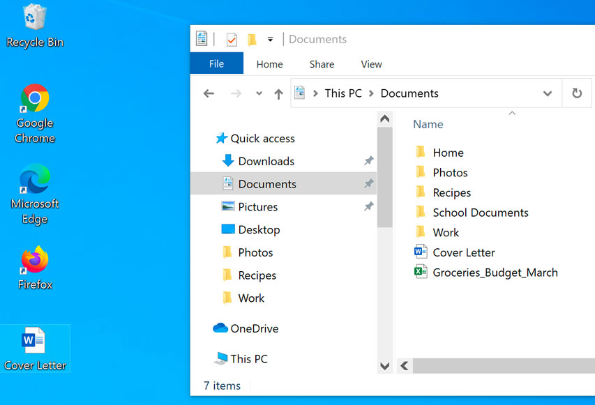 file appears on the desktop