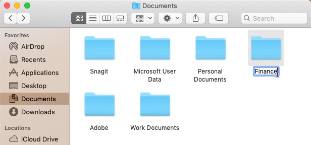 screenshot of naming a new folder