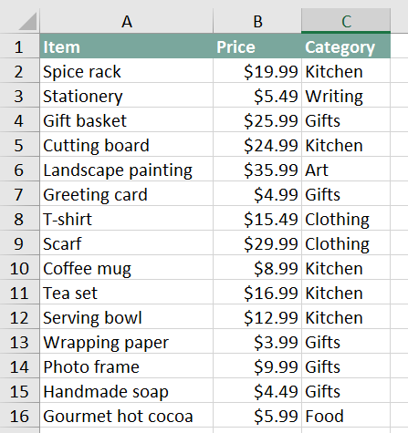 VLOOKUP finding a category