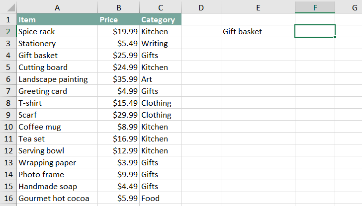 overview of second vlookup example