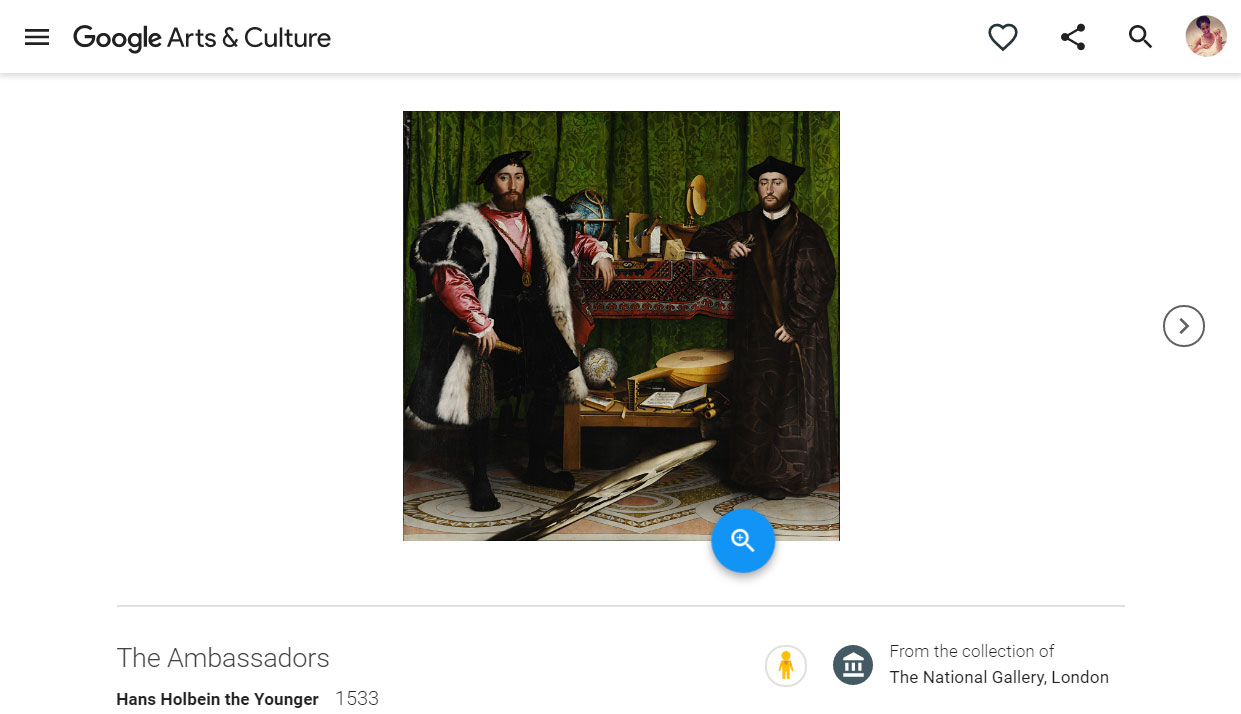 Google art image of the Ambassadors painting