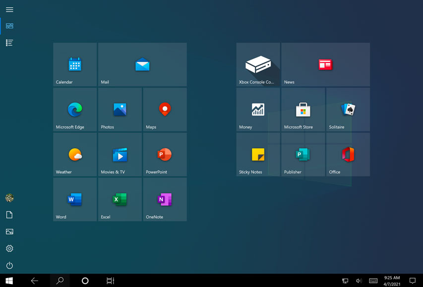 tablet mode in Windows 10