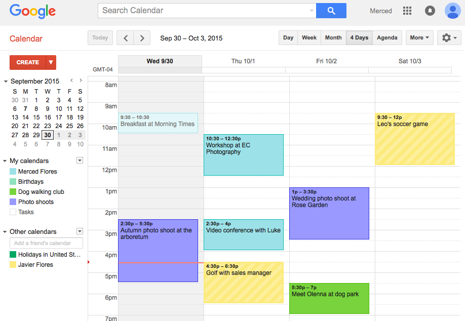 using google calendar to create a daily schedule