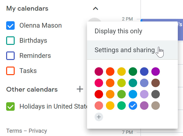 google ipad calendar app features