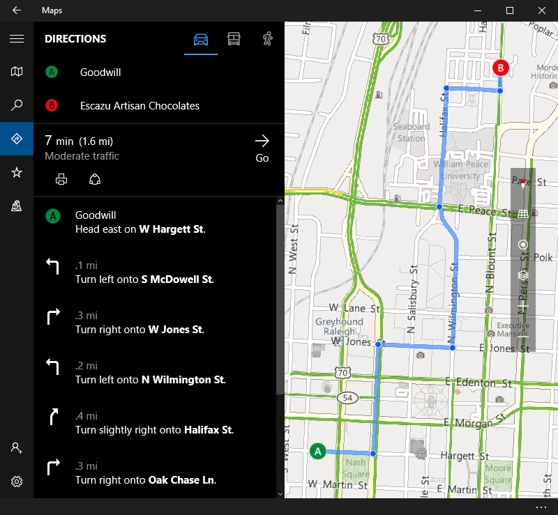 Maps di Windows 10