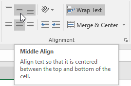 The alignment command buttons