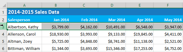 Excel 2016 Freezing Panes and View Options